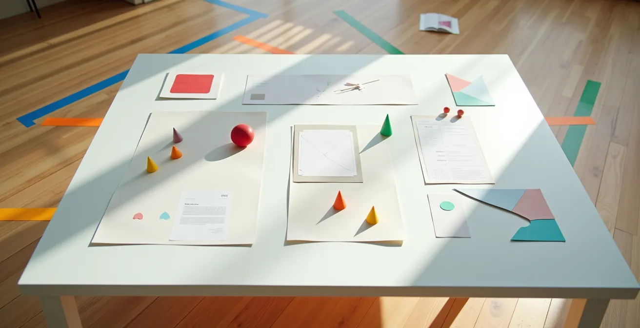 Documenti di valutazione rischi per eventi artistici su tavolo di lavoro