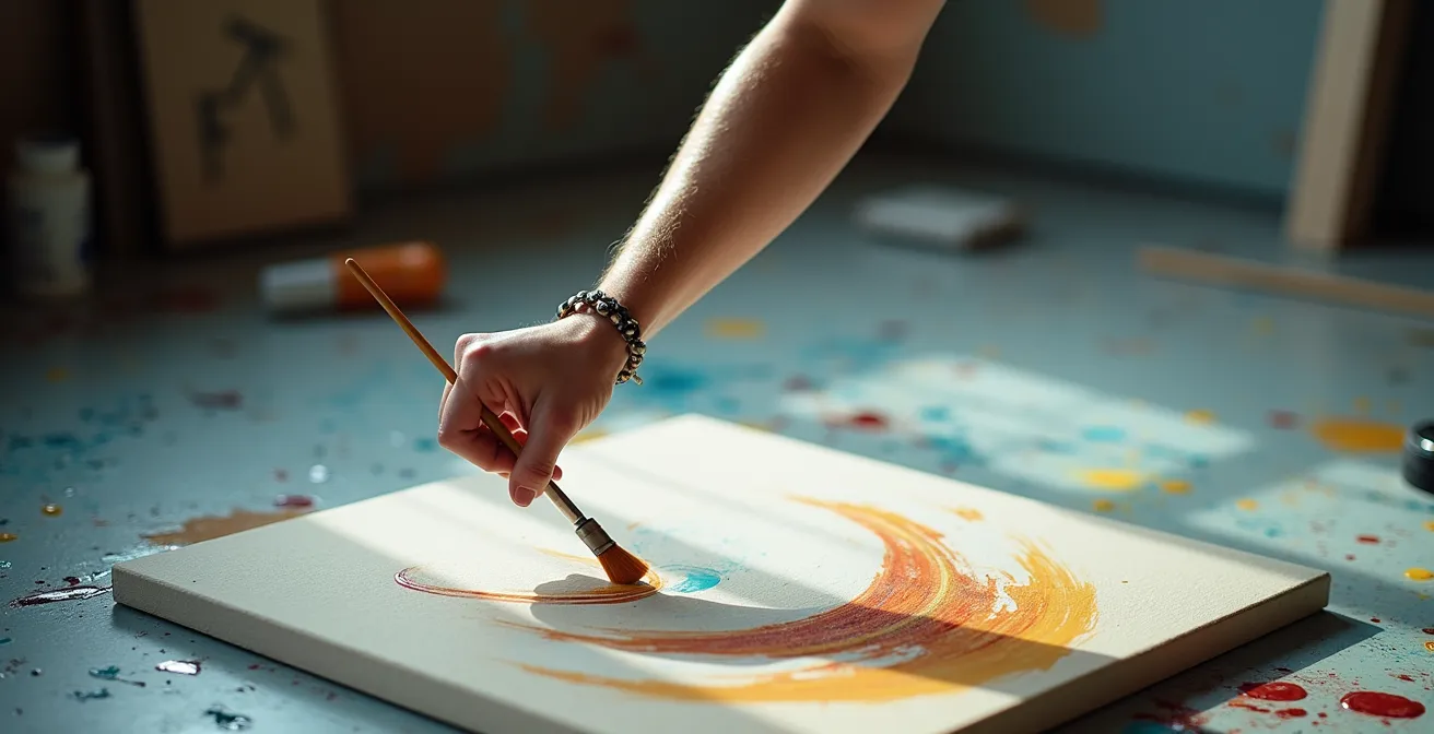 Confronto visivo tra gesti controllati e casuali nella pittura gestuale