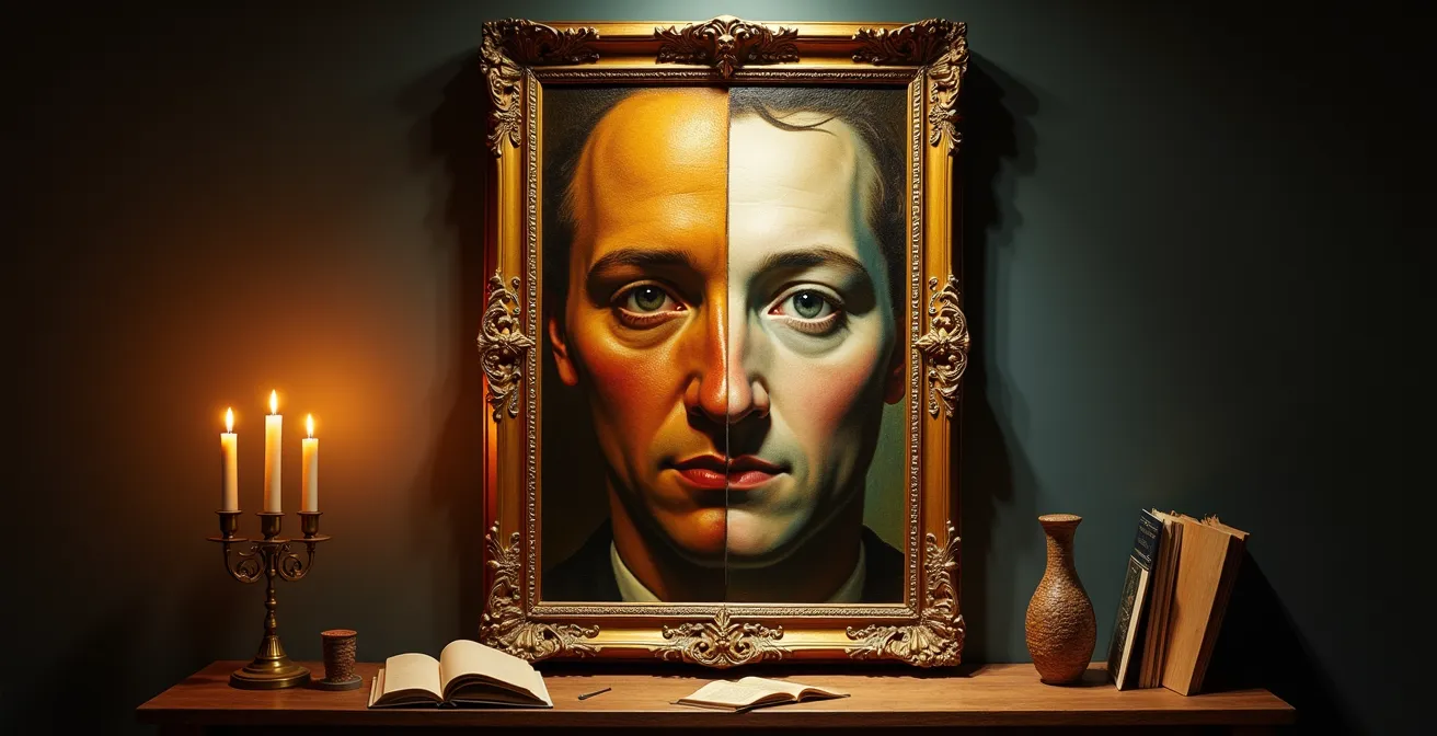 Confronto visivo tra opera con patina storica e colori restaurati