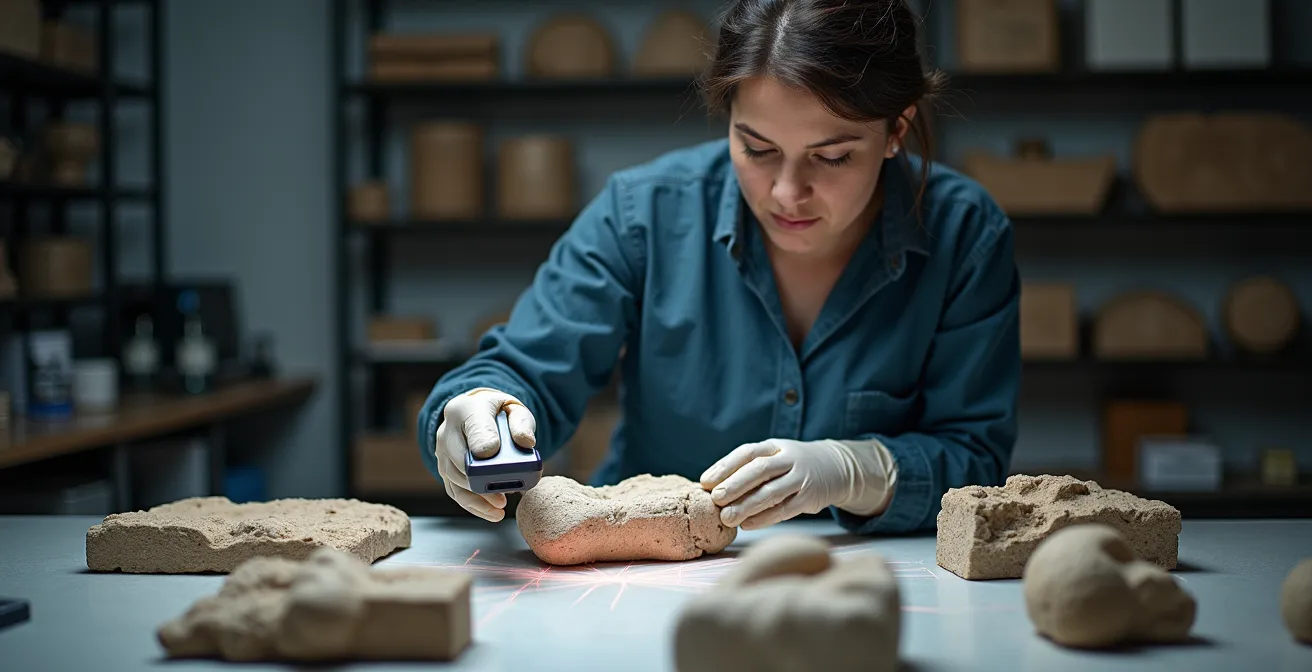 Processo di scansione 3D e ricostruzione digitale di un'opera d'arte frammentata