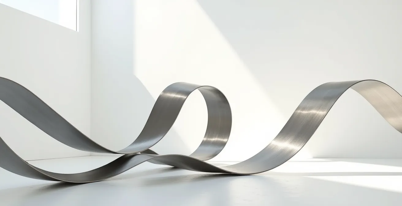 Scultura metallica che si trasforma autonomamente grazie a leghe a memoria di forma