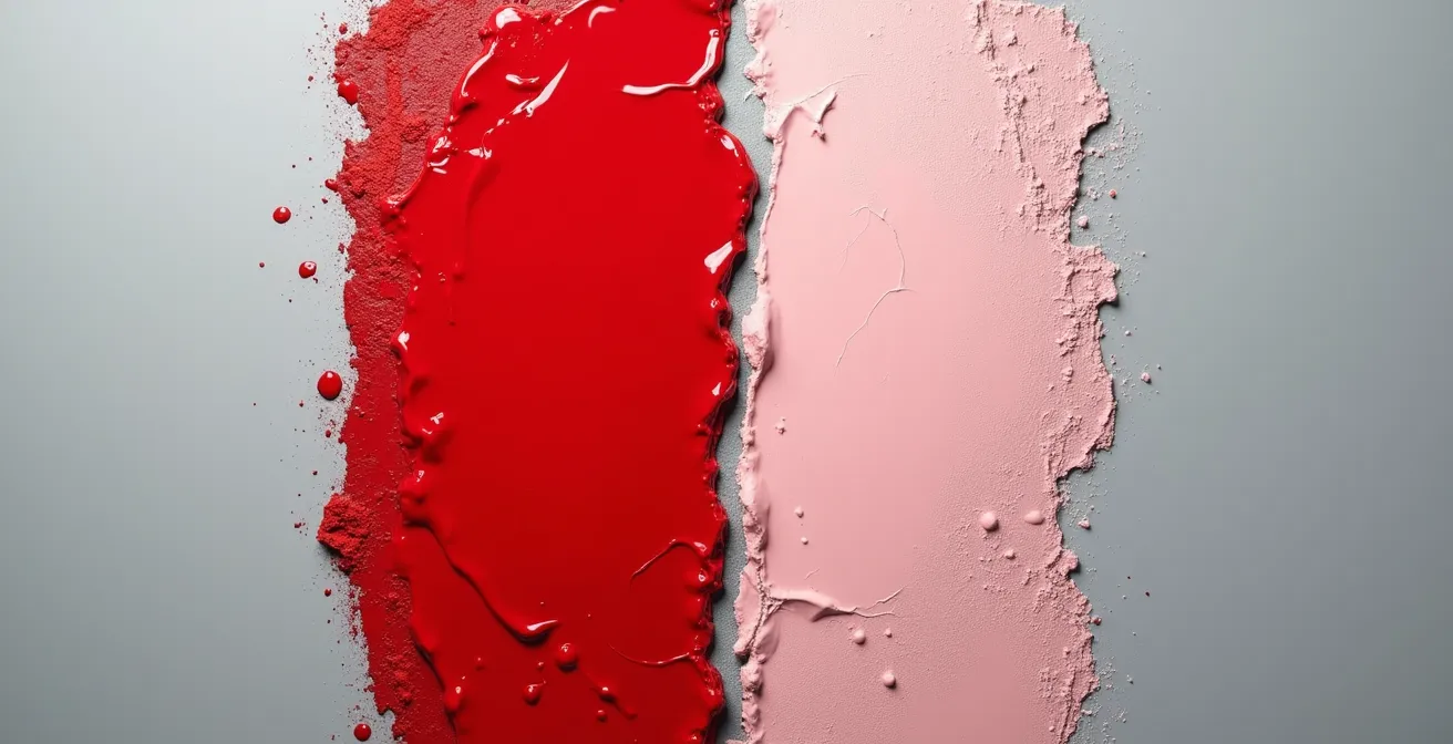 Confronto visivo tra la struttura chimica stabile della pittura a olio e quella degradata delle vernici industriali